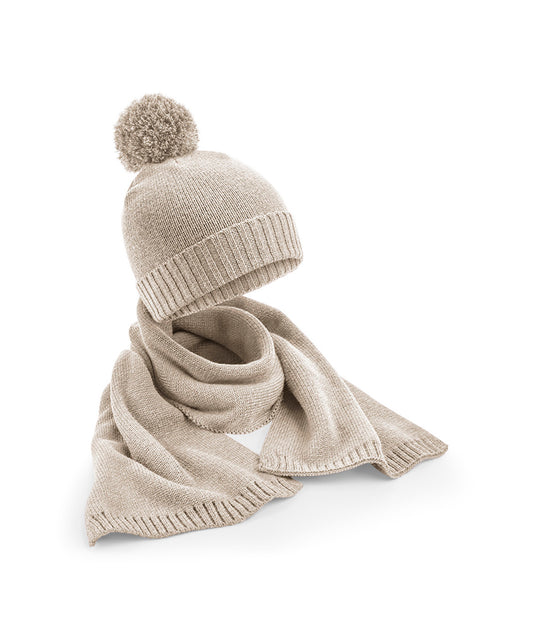 Lerwick knitted scarf and beanie set